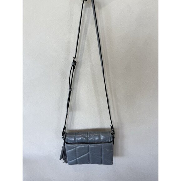 Patricia Nash Crossbody Organizer Bag Quilted Leather EUC Blue Women’s Purse - Picture 2 of 8
